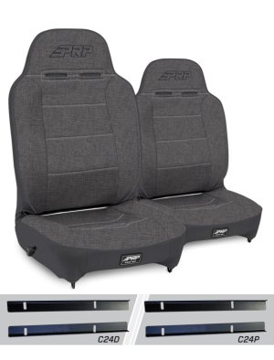 Jeep Wrangler TJ Reclining Suspension Seats Kit (2) - PRP Seats - Enduro High Back - Gray - `03-`06